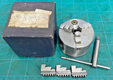 USED BISON 4" 3 JAW LATHE CHUCK MYFORD THREAD 1-1/8" X 12 INT / EXT JAWS