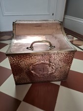 Antique Copper And Brass Arts And Crafts Coal Box