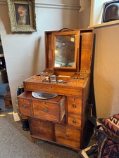 George III Antique Campaign Mahogany Travelling Dressing Chest