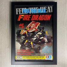 FRAMED TAMIYA FIRE DRAGON, VINTAGE RADIO CONTROLLED CAR ADVERT