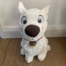 Disney Parks Bolt 10in Sitting Dog Plush Soft Toy Walt Disney White Dog