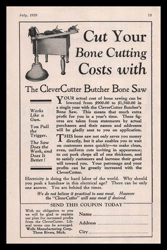 1929 clevercutter butcher - clevercutter, bone