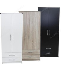 Tall Wooden 2 Door Wardrobe