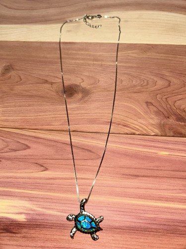 Fire opal inlay - opal, turtle