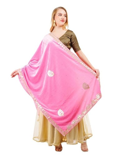 Velvet dupatta gota patti work - gota,
