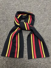 Vintage Wool Mod Scooter College Scarf Black Red Yellow Striped