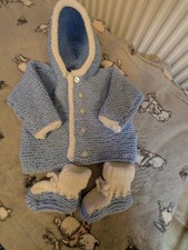 Hand Knitted Baby Boys Jacket And Boots