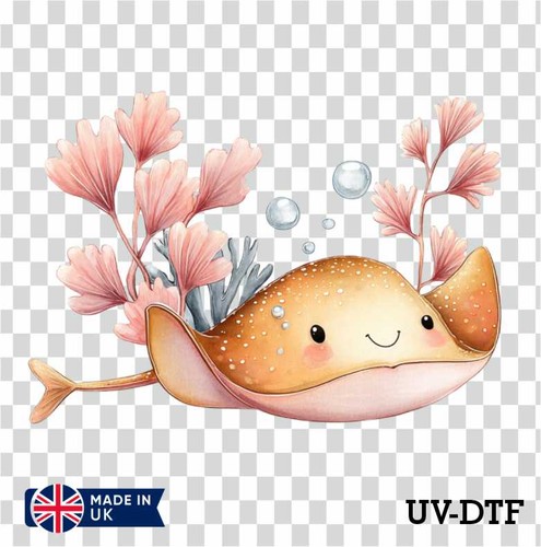Stingray fish dtf sticker - uv,