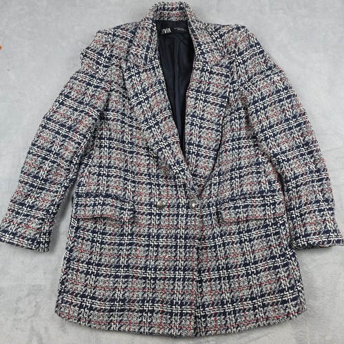 Zara womans checked double - zara,