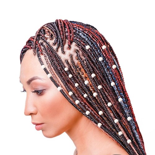 Natural beads large hole hair - natural,