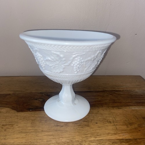White milk glass - pedestal, bowl