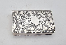 NICE DOUBLE OPENING ANTIQUE STERLING SILVER BOX VESTA CASE BIRMINGHAM 1856