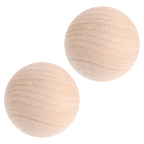 Pcs wooden round balls - 4,