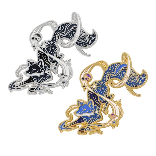 Fashionable foxes brooch - fashionable,