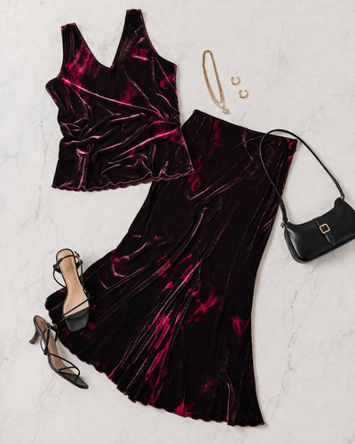 Per una silk - velvet, burgundy