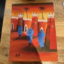 Original Oil Painting On Canvas G H Jabbar Mohammed Islamic Art 8 X6 Inch