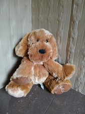 Cuddles Time 'Fudge' Brown Puppy Dog Soft Hug Comforter Toy Sitting 11” A229