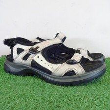 Ecco Yucatan Sandals Size 6.5 Womens White Leather Vibram Sole Strap Hiking Shoe