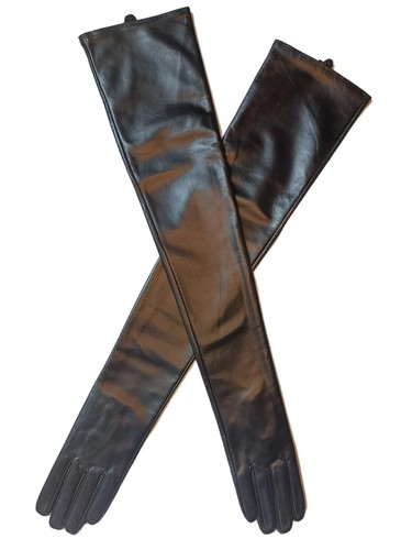 Black long opera leather - long,