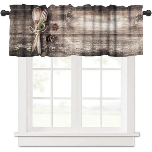 Rustic wooden kitchen valance - kitchen,