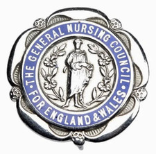 Vintage General Nursing Council For England Wales 1942 Nurses Enamel Badge