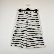 TAILORED CULLOTES Wide Leg High Rise White Navy Abstract Breton Striped Sailor 8