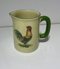 Heron Cross Pottery Jug - Cockerel Design Hand Painted Made In England
