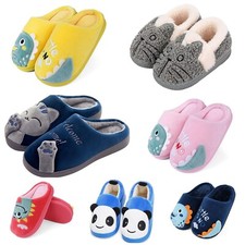 KIDS BOYS GIRLS SLIPPERS FUR
