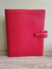 Vintage Filofax A5 Pimlico Organizer Red Italian Leather Rare Ruler Card Holder
