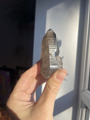 Smoky lemurian crystal point - smoky,