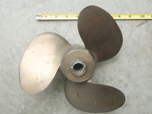 Vintage brass boat propeller - boat,