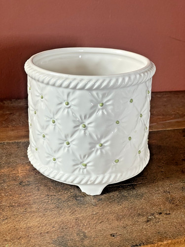 Vintage white ceramic - white, plant