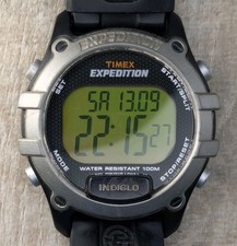 Men's Expedition Trail Series CAT Watch, Black Resin Strap. Indiglo Backlight