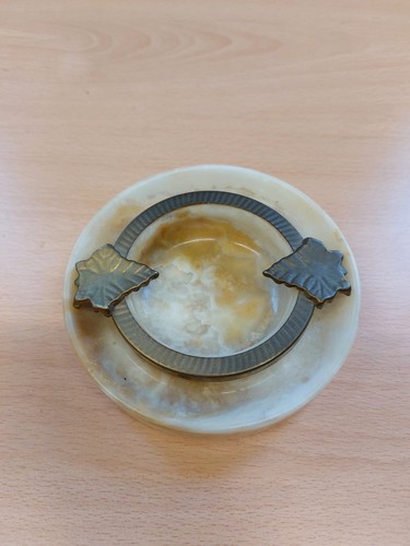 Vintage onyx ashtray 12cm - ashtray,