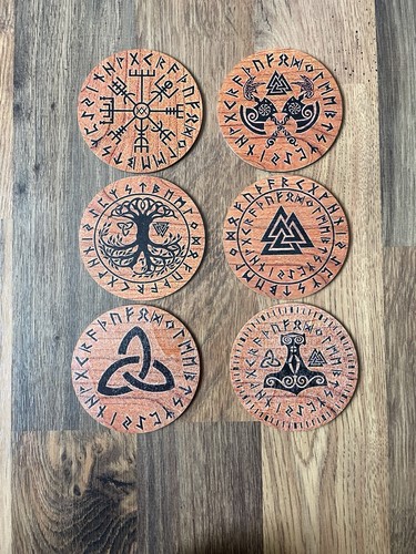 Viking norse wooden coaster - viking/norse,