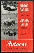 BRANDS HATCH 9 Oct 1955 FORMULA III RACING & SPORTS CARS Official Programme
