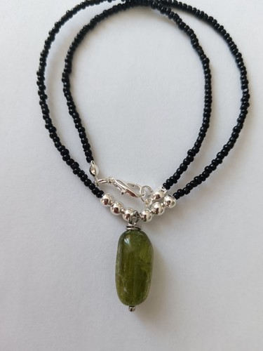 Peridot stone pendant necklace - stone,