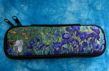 Artist Van Gogh Art Painting Irises Zip Close Neoprene Small Pen Pencil Case