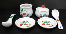 Ceramic Table Set. Gift 6 Piece Set. Strawberry. Dining/Collectable/Condiments 