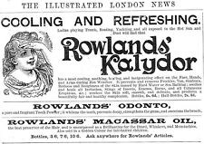 ROWLANDS Kalydor & Macassar Oil Toiletries ADVERT Small 1890 Print Ad 695/52