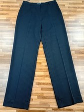 Gerard Darel Womens Black Pinstriped Wide Trousers Size EUR 42 UK 14 Waist 31"