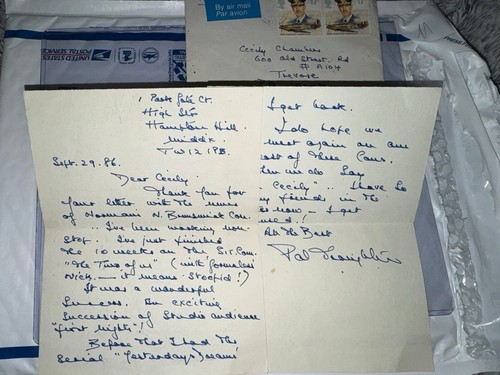 Patrick troughton letter - patrick,