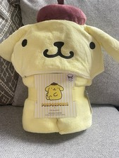 Hello Kitty Pompompurin Fleece Hooded Blanket Throw primark