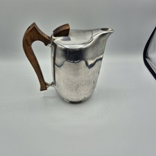 Picquot Ware Vintage Teapot Aluminum Sycamore Wood Handle Made in England