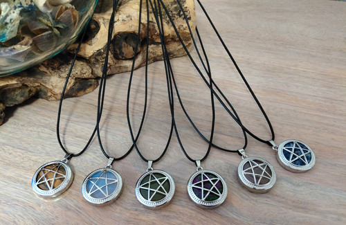 Pentagram crystal pendant - crystal,