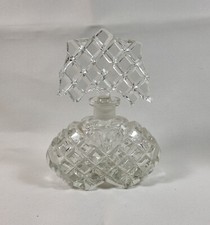 Large Vintage Czechoslovakia Art Deco Lead Crystal Perfume Bottle