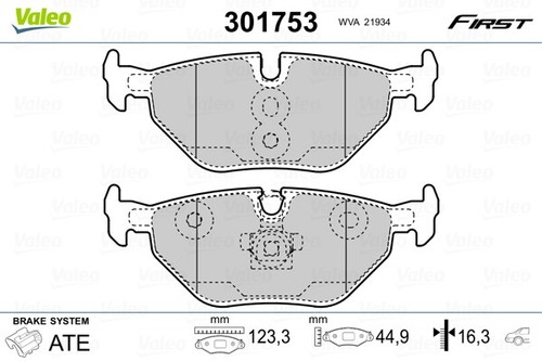 301753 valeo brake pad set - brake,