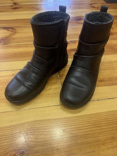 Women ecco boots brown leather - women,