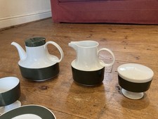 1960’s Rosenthal Tapio Wirkkala 27 Piece Coffee/Tea Set Olive Green  Stripe