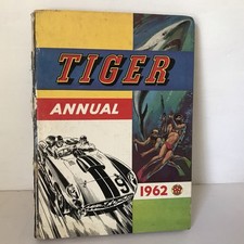 1962 TIGER ANNUAL HARD COVER, 160 pages, b/w, colour, STORIES, CARTOONS etc